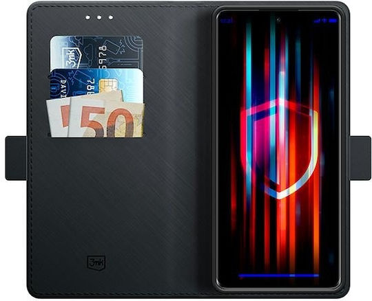 3MK Wallet Δερματίνης / Tempered Glass Μαύρο (Oppo Reno10)