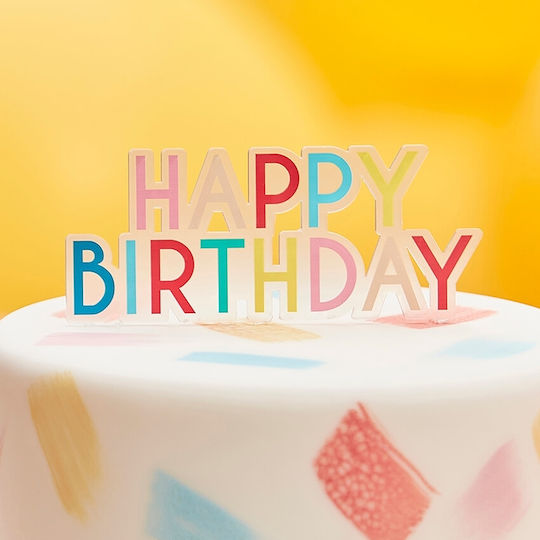 Ginger Ray "happy Birthday" Διακοσμητικό για Τούρτα