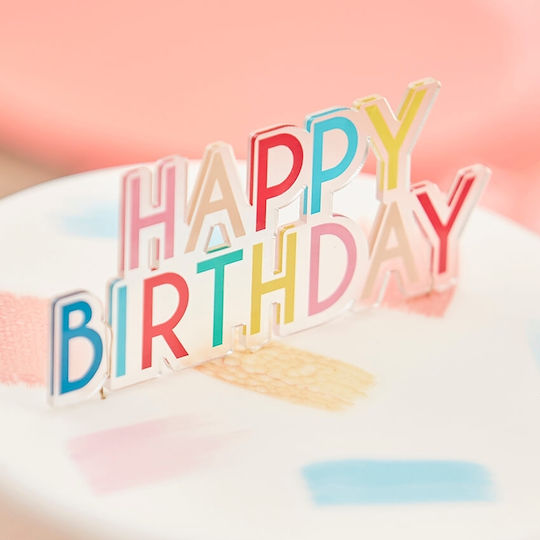Ginger Ray "happy Birthday" Διακοσμητικό για Τούρτα
