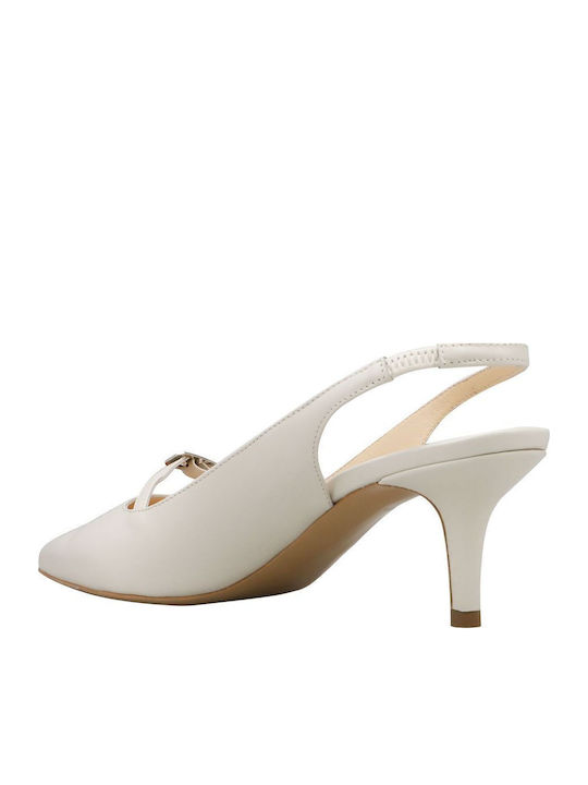 Leder Pumps Ecru