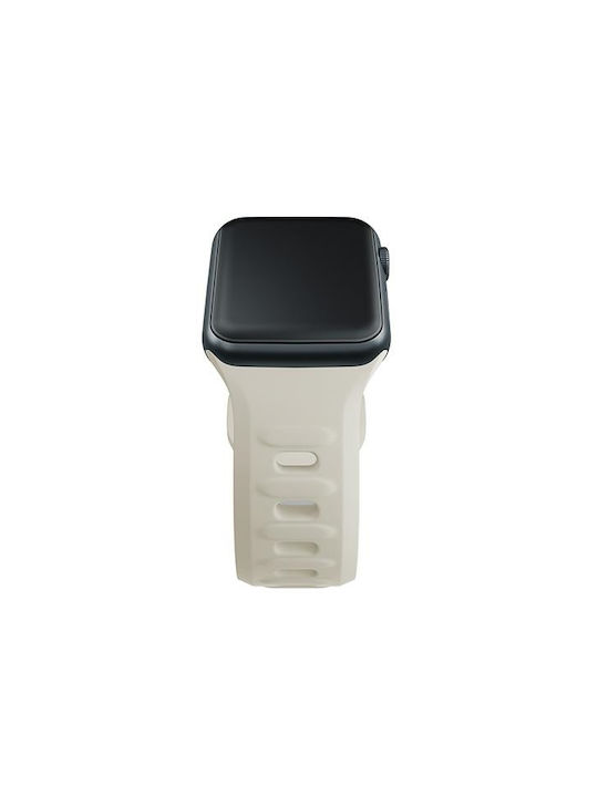 3MK Каишка Силикон с Pin Бежов (Apple Watch 38/40/41/42mm)