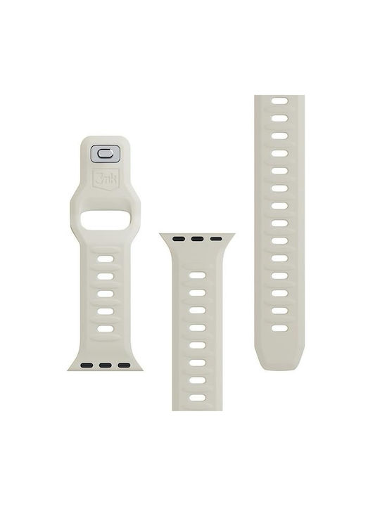 3MK Каишка Силикон с Pin Бежов (Apple Watch 38/40/41/42mm)
