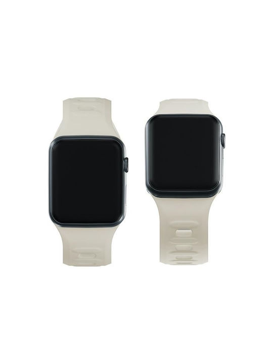 3MK Каишка Силикон с Pin Бежов (Apple Watch 38/40/41/42mm)