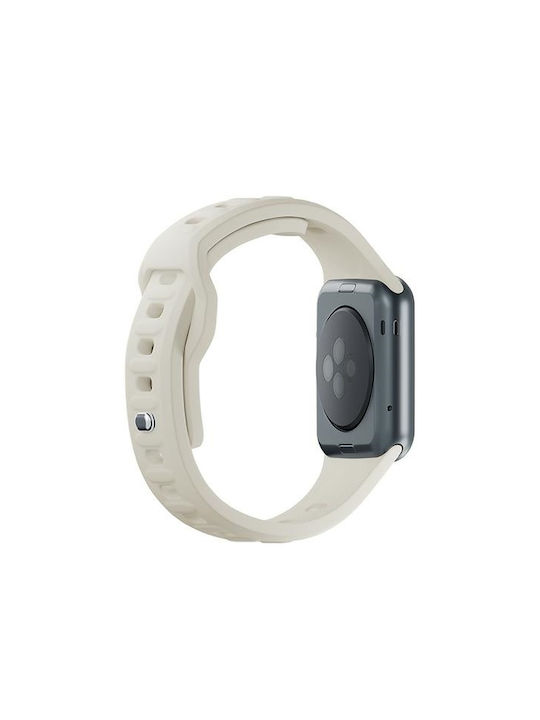 3MK Каишка Силикон с Pin Бежов (Apple Watch 38/40/41/42mm)