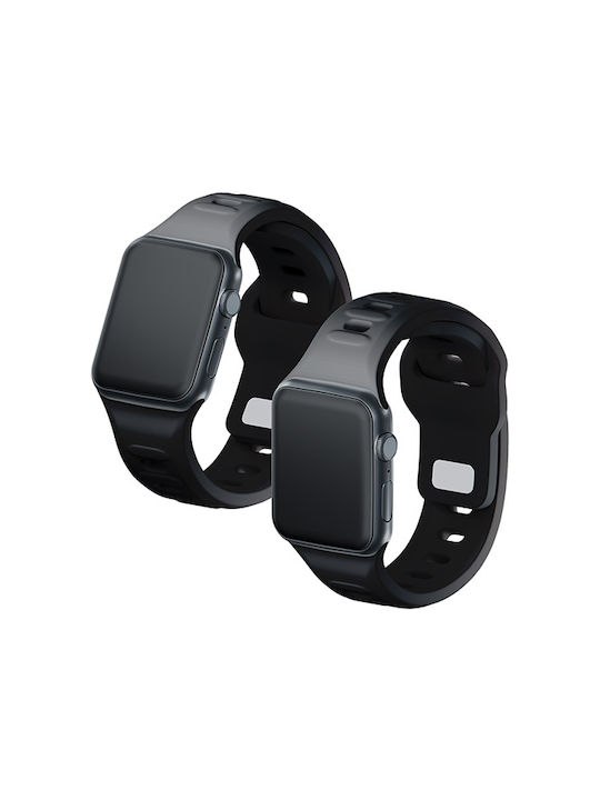 3MK Curea Silicon cu Pin Negru (Apple Watch 38/40/41/42mm)