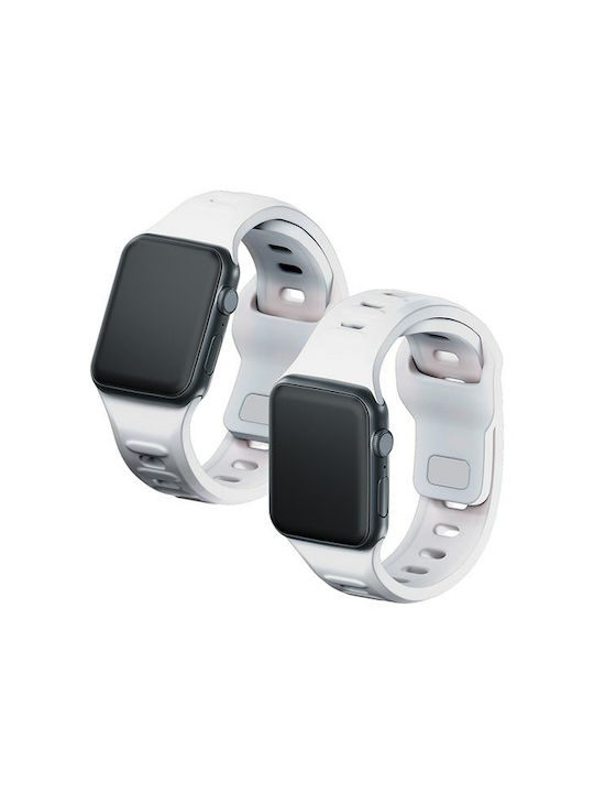 3MK Λουράκι Σιλικόνης με Pin Λευκό (Apple Watch 44/45/46mm/Ultra 49mm)