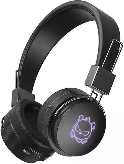 Nubi BH21 Angry Bear Безжични / Жични On Ear Слушалки с 36 часа Работа Черни