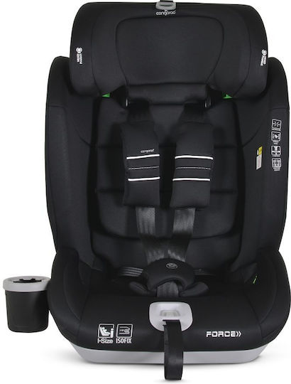 Cangaroo Force Детско Столче за Кола i-Размер с Isofix Черен 9-36 кг