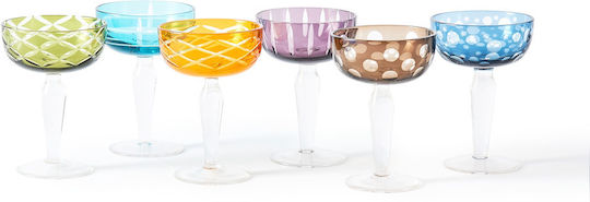 Pols Potten Cuttings Champagne Glass Set / Cocktail Goblets Glass 155ml 6 Pieces