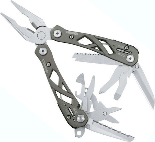 Gerber Multi-tool Silver with Blade made of Stainless Steel in Sheath