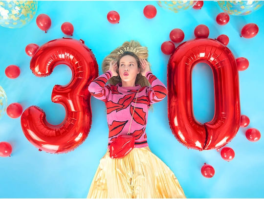 Balloon Foil Jumbo Number 0 Red 86cm