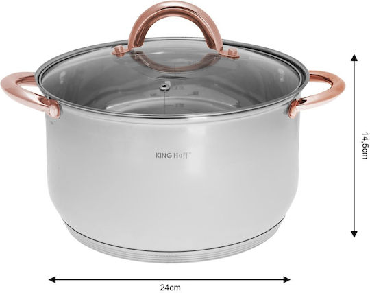 KING Hoff KING Hoff Töpfe Set aus Rostfreiem Stahl Inox / Kupfer mit Antihaftbeschichtung 5 Töpfe