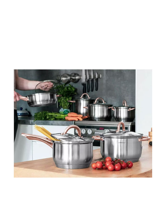 KING Hoff Pots Set of Stainless Steel with Non-stick Coating 6pcs