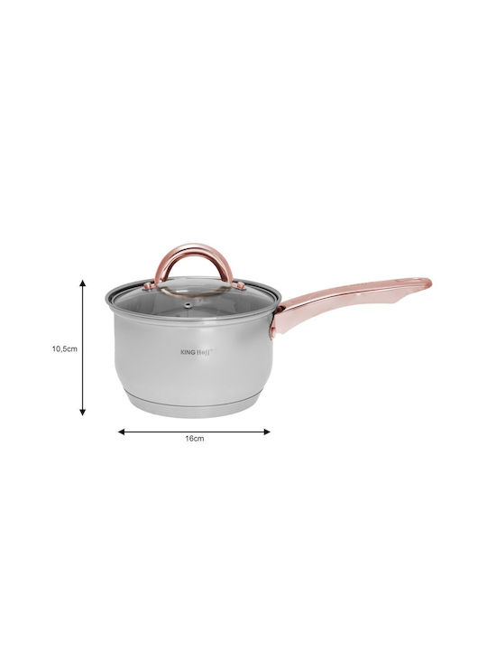 KING Hoff Pots Set Made of Stainless Steel Inox Copper with Non-Stick Interior Coating 5 Pieces