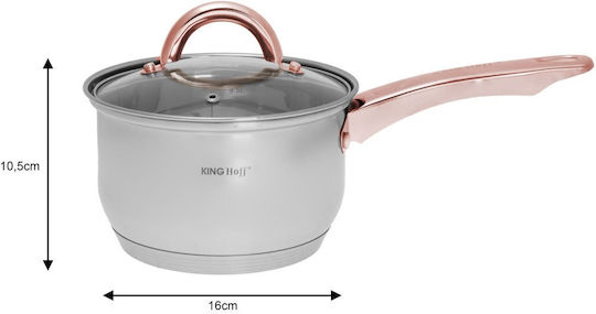 KING Hoff KING Hoff Töpfe Set aus Rostfreiem Stahl Inox / Kupfer mit Antihaftbeschichtung 5 Töpfe