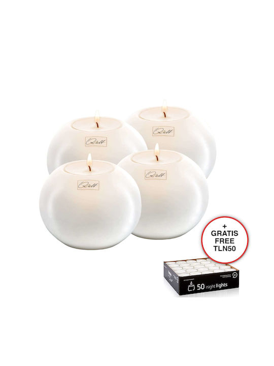 Qult Candle Holder suitable for Tealights Plastic in White Color 8x8x10cm 1pcs