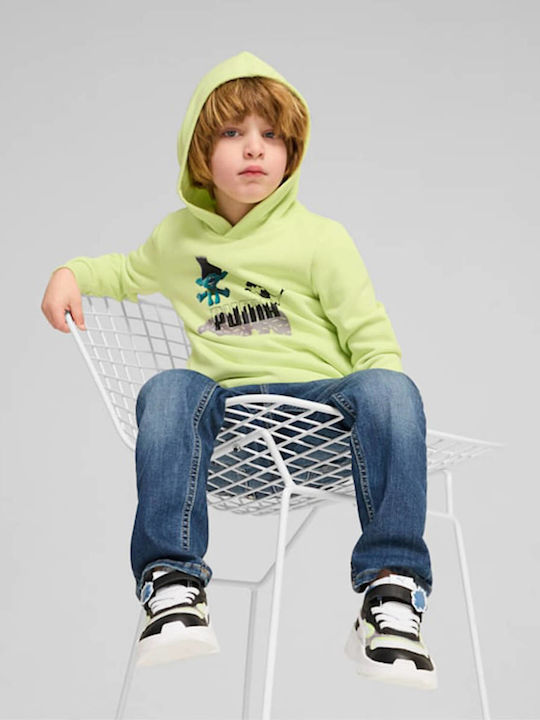 Puma Kinder Sweatshirt mit Kapuze Grün X Trolls Tr