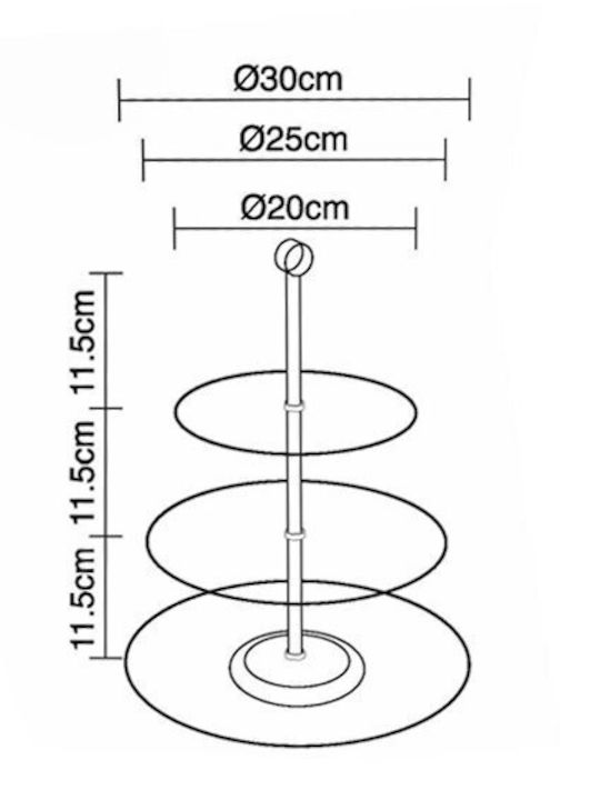 KING Hoff Glass Dessert Tower Stand Transparent Ø20cm