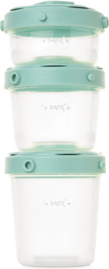 Saro Plastic Kids' Lunch Set 0.2lt Green