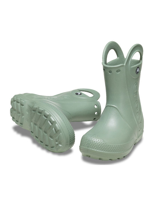 Kids Wellies Handle Green