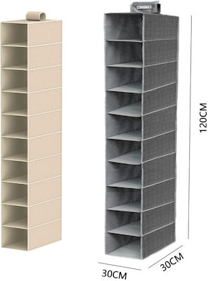 Tesatura Atârnare Husă de Depozitare pentru Pantofi în Culoare Gri 15x15x120cm 1buc