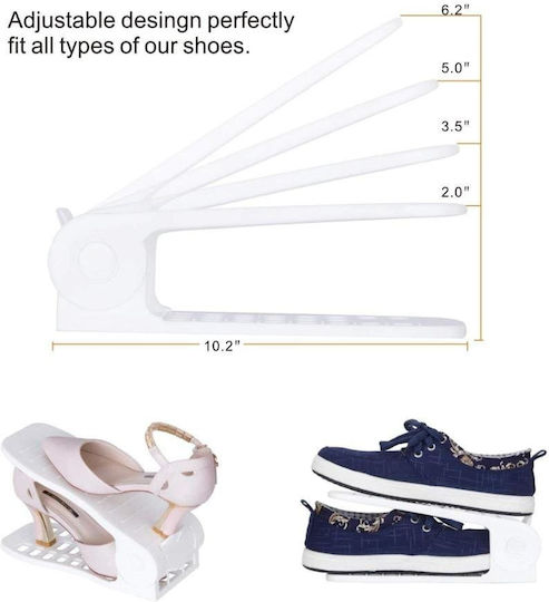 Plastic Shoe Storage Organizer Case in White Colour 36x27x22cm 6 Pieces