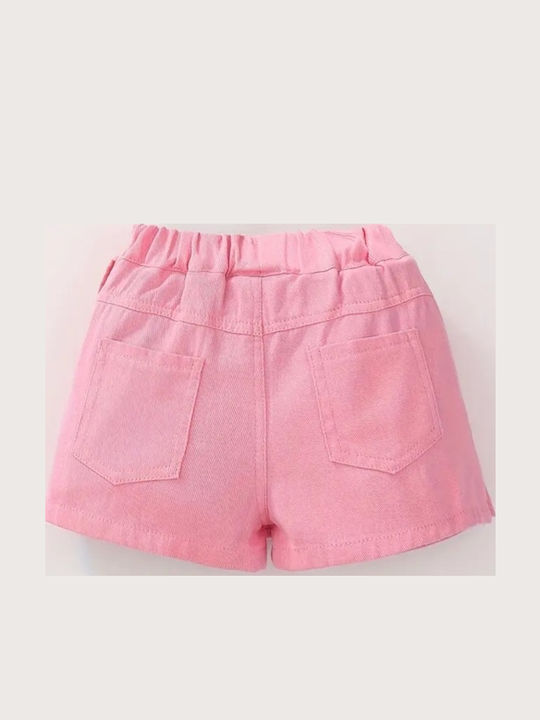 Kids Pink Fringed Skort-Skirt