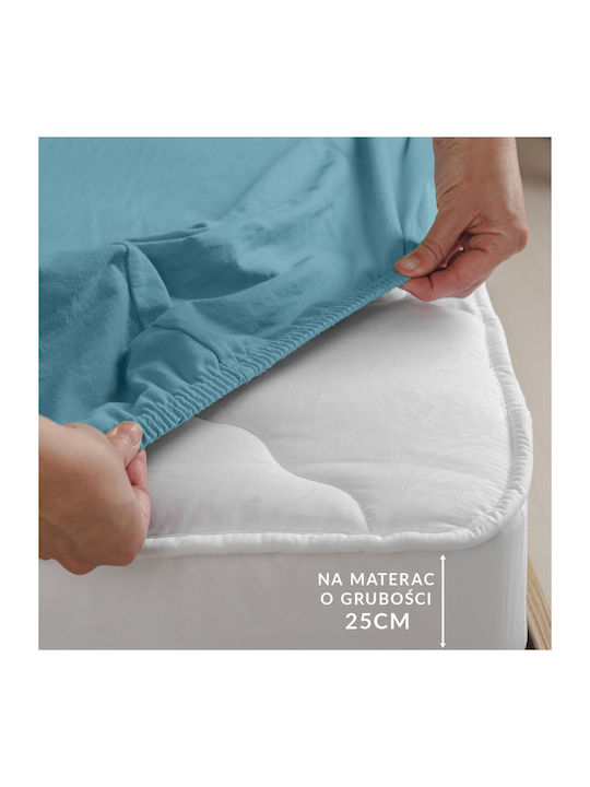 Darymex Σεντόνι Διπλό με Λάστιχο 140x200+30εκ. Μπλε
