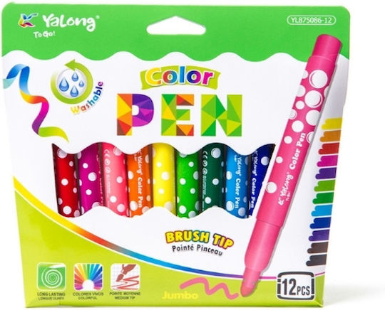Yalong Waschbare Zeichenmarker Dicke Set 12Stück