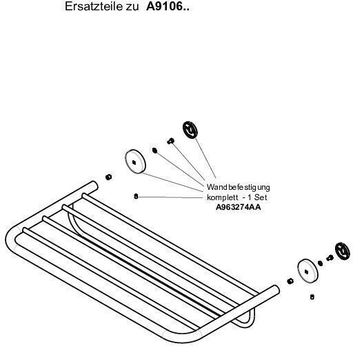 Ideal Standard Iom A9106 Стелаж За Банята 6 Позиции Стенен С Винтове 60.2x8.8см Сребрист