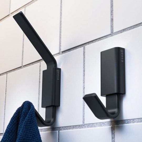 Geesa Frame Single Wall-Mounted Bathroom Hook ​4x7.7cm Black Matt