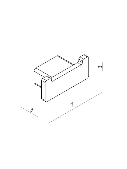 Langberger Series 123 Double Wall-Mounted Bathroom Hook White 21123-32B-300