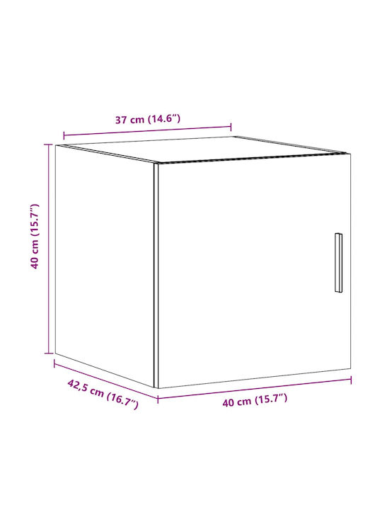 Wall Living Room Cabinet from Particle Board White 40x42.5x40cm