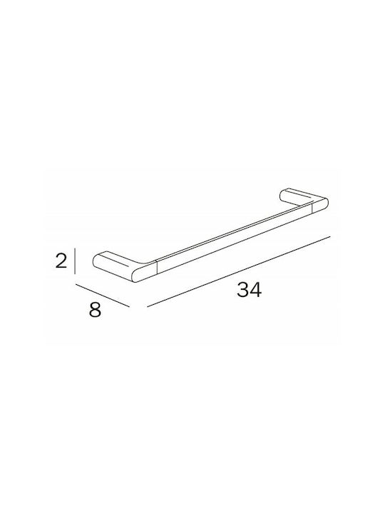 Inda Ράγα Μπάνιου Μονή Επιτοίχια με Βίδες ​60x60cm Ασημί