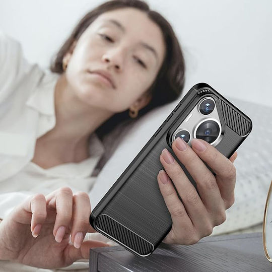 Techsuit Carbon Silicon Huawei Pura 70 Pro Negru