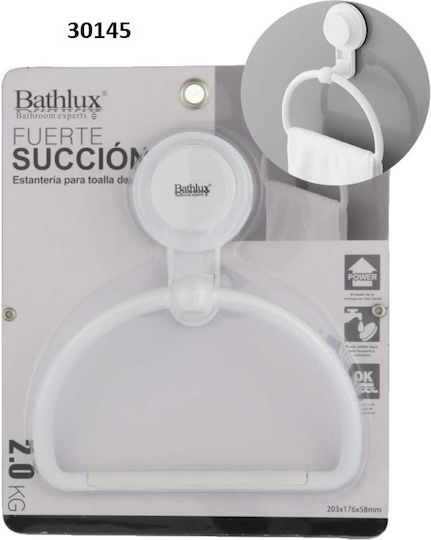 Bathlux 30145 Single Bathroom Ring with Suction Cup 20.3x17.6cm White