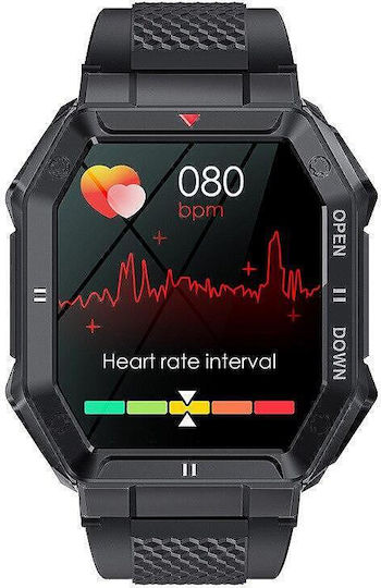 Nubi K55 Smartwatch 46mm Cu Pulsometru Negru Large