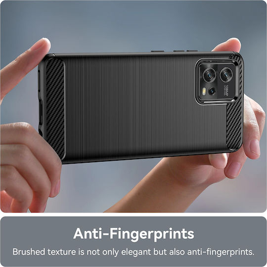 Techsuit Carbon Back Cover Silicone Blue (Moto G72)