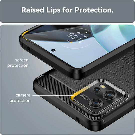 Techsuit Carbon Back Cover Silicone Blue (Moto G72)