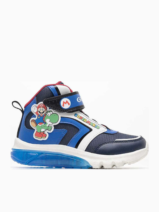 J CIBERDRON Παιδικά Sneakers High Ανατομικά με Σκρατς Μπλε
