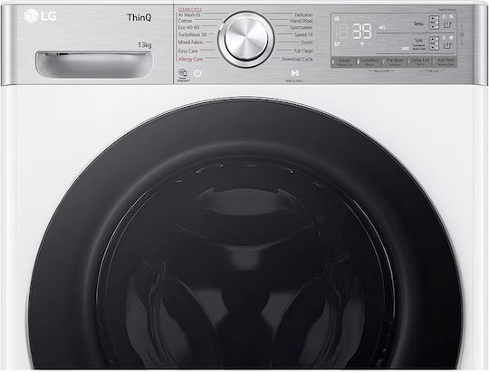 LG Πλυντήριο Ρούχων 13kg με Τεχνολογία Ατμού 1400 Στροφών AI DD F4WR913P3WA