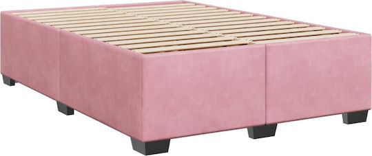 Vidaxl Πλαίσιο Κρεβατιού Ροζ 160x200cm Βελούδινο 1 Τεμ Διπλό Ροζ