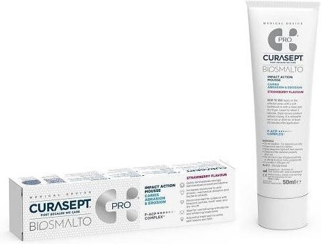 Curasept Biosmalto Caries Abrasion & Erosion Mousse Strawberry 50 Ml