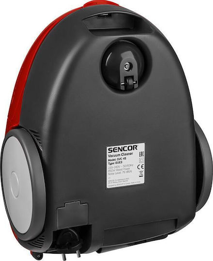 Sencor SVC 45RD Ηλεκτρική Σκούπα 1400W με Σακούλα 1.5lt Κόκκινη
