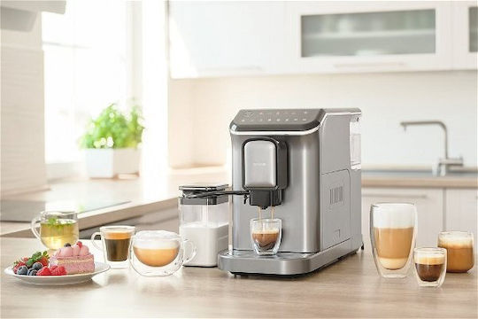 Sencor Αυτόματη Μηχανή Espresso 1470W Πίεσης 20bar με Μύλο Άλεσης Μαύρη SES 8000BK
