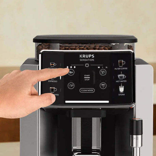 Krups Αυτόματη Μηχανή Espresso 1450W Πίεσης 15bar με Μύλο Άλεσης Μαύρη EA910E10