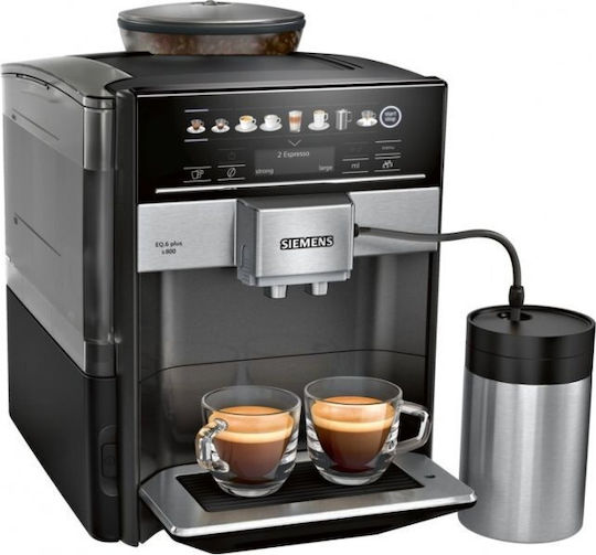 Siemens Eq.6 Automatic Espresso Coffee Machine 1500W Pressure 19bar for Cappuccino with Grinder Black TE658209RW