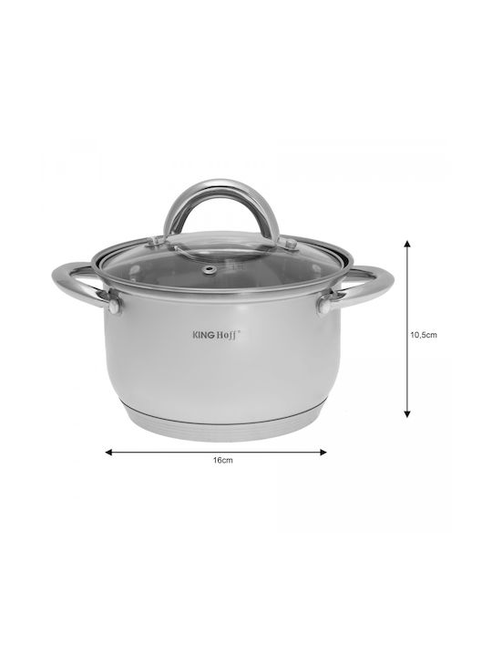 KING Hoff KING Hoff Cookware Set Stainless Steel Silver with Non-stick Interior Coating 6 Pieces