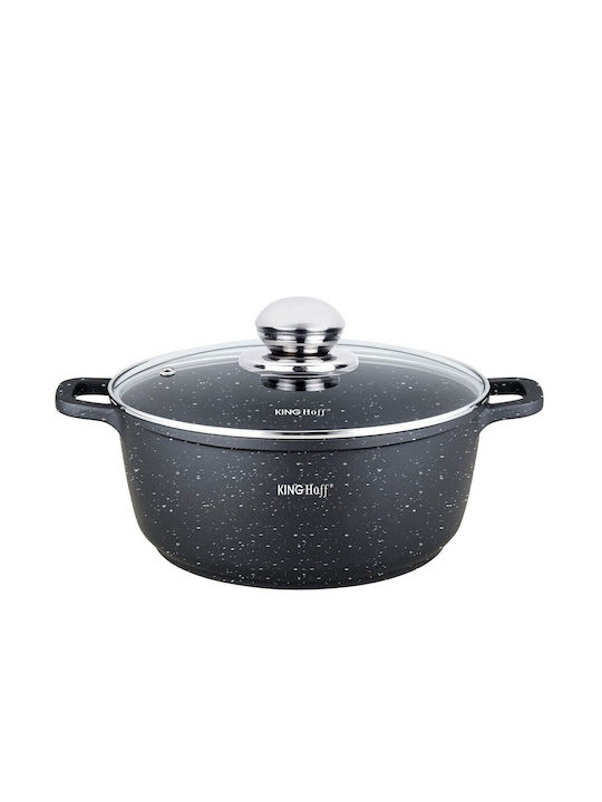 KING Hoff KING Hoff Aluminum Pots Set with Marble Interior Coating and Stone Finish 3 Pieces