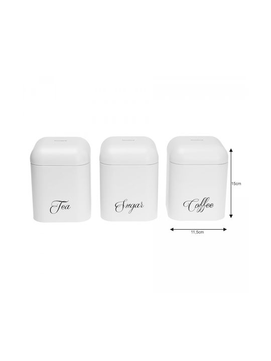 Klausberg Sugar Coffee Tea Jar with Lid Stainless Steel White 11.5x11.5x15cm 1 Piece